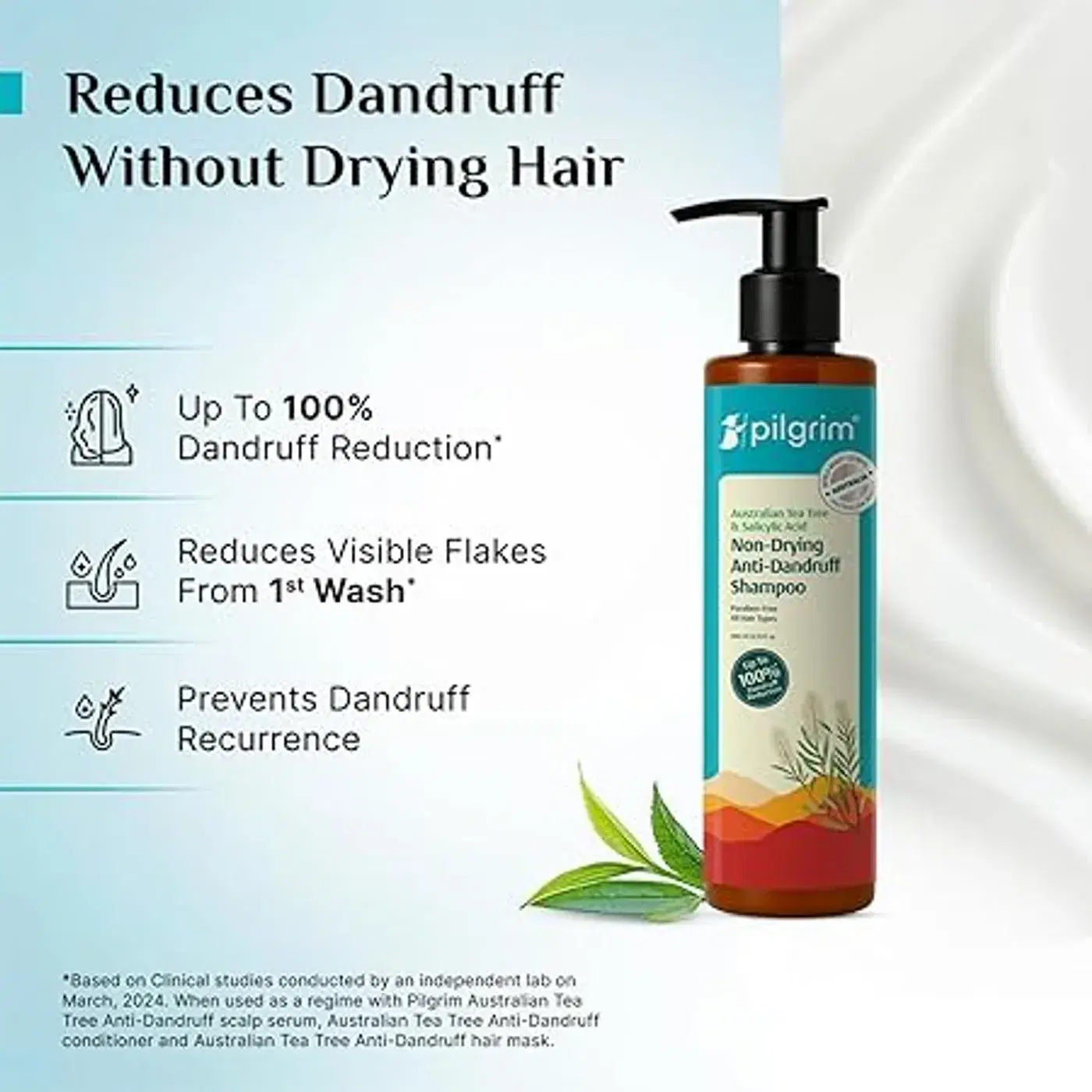Pilgrim Australian Tea Tree Non-Drying Anti-Dandruff Shampoo | डैंड्रफ जड़ से हटाए | खुजली और जलन में मदद | मजबूत और स्मूद बाल | पुरुष और महिलाओं के लिए 9
