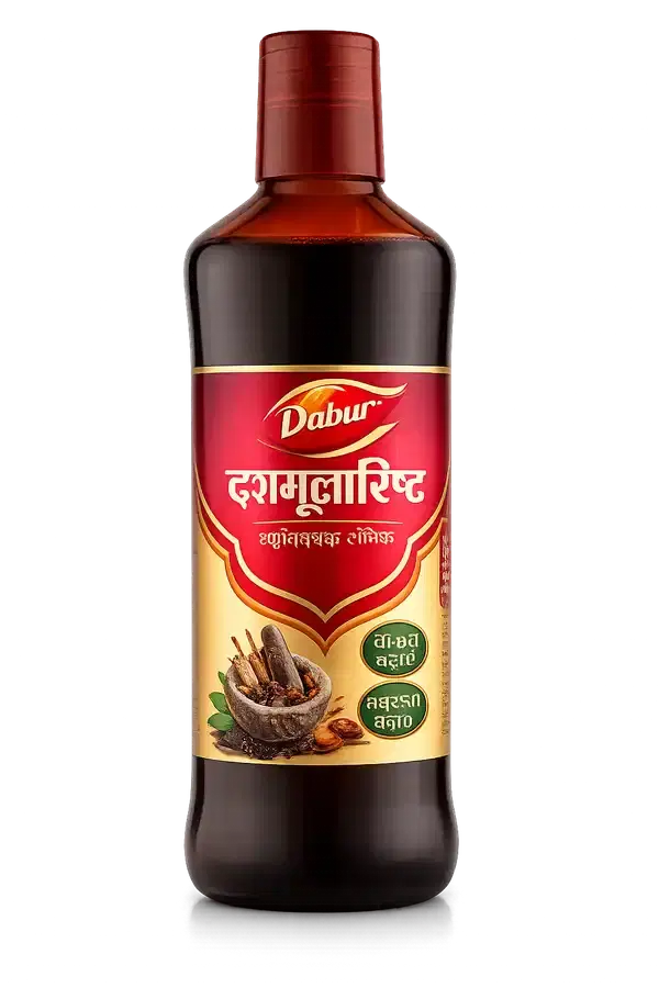 ডাবর দশমূলারিষ্ট - 450 মি.লি. বোতল | প্রসব-পরবর্তী সুস্থতায় সহায়তা, রোগ প্রতিরোধ ক্ষমতা বাড়ায় এবং হাড় মজবুত করে