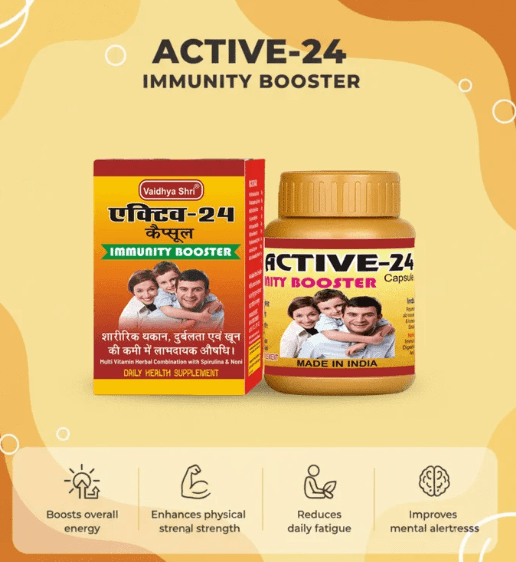 ACTIVE-24 Capsules – Ayurvedic Energy & Wellness Boost | Quikdu 6 ACTIVE-24 Capsules – Ayurvedic Daily Energy & Wellness Supplement 6