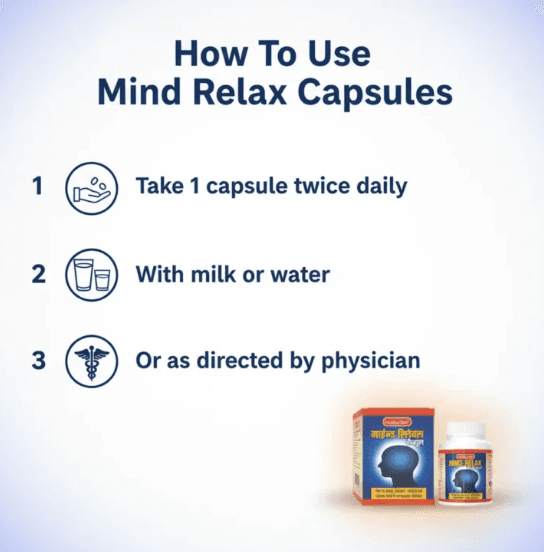 Mind Relax Capsules for Stress & Anxiety | Ayurvedic Herbal Support | Quikdu 5 Mind Relax Capsules – Ayurvedic Herbal Capsules for Stress, Anxiety & Mental Relaxation | 30 Capsules 5