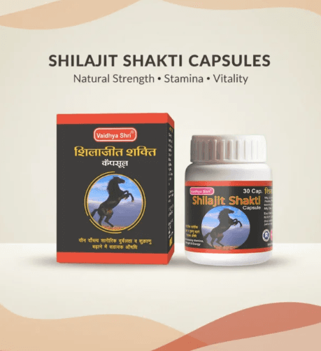 Vaidhya Shri Pharmaceuticals' Premium Shilajit Shakti Capsules - 30T 4 Shilajit Shakti Capsules – 30 Capsules | आयुर्वेदिक ताकत, स्टैमिना और ऊर्जा सपोर्ट 4