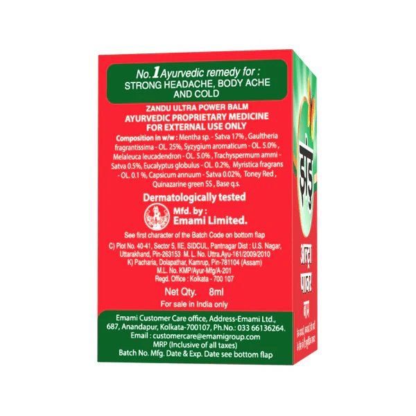 Zandu Ultra Power Balm – Fast Relief for Headache & Body Pain 2 Zandu Ultra Power Balm | तेज सिरदर्द, बदन दर्द और सर्दी से राहत | हड्डी, जोड़ और मांसपेशी देखभाल 2