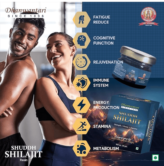 Dhanwantari Shuddh Shilajit 20g for Energy & Stamina Boost 2 धन्वंतरी कार्यालय शुद्ध शिलाजित 20 ग्रॅम – आयुर्वेदिक ऊर्जा आणि तग धरण्याची क्षमता वाढवणारा 2