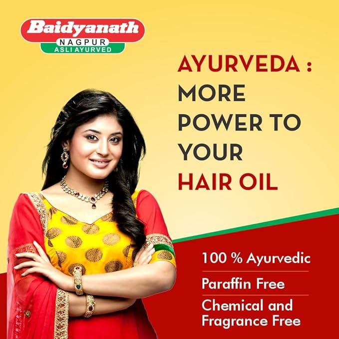 Baidyanath Mahabhringraj Tel 200ml: Nourish Scalp, Reduce Hairfall 2 बैद्यनाथ महाभृंगराज तेल - 200 मिली | टाळूला पोषण देण्यासाठी, केसांच्या वाढीस मदत करण्यासाठी आणि केस गळणे कमी करण्यासाठी उपयुक्त | सर्व प्रकारच्या केसांसाठी आयुर्वेदिक प्रोप्रायटरी औषध 2