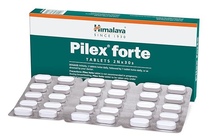 Himalaya Pilex Forte Tablets - Ayurvedic Relief for piles हिमालया पाइलेक्स फोर्ट टॅब्लेट्स, 1X30S | मूळव्याध (हॅमोरॉइड्स), गुदद्वारातील फिशर्स आणि प्रोक्टायटिसचे व्यवस्थापन