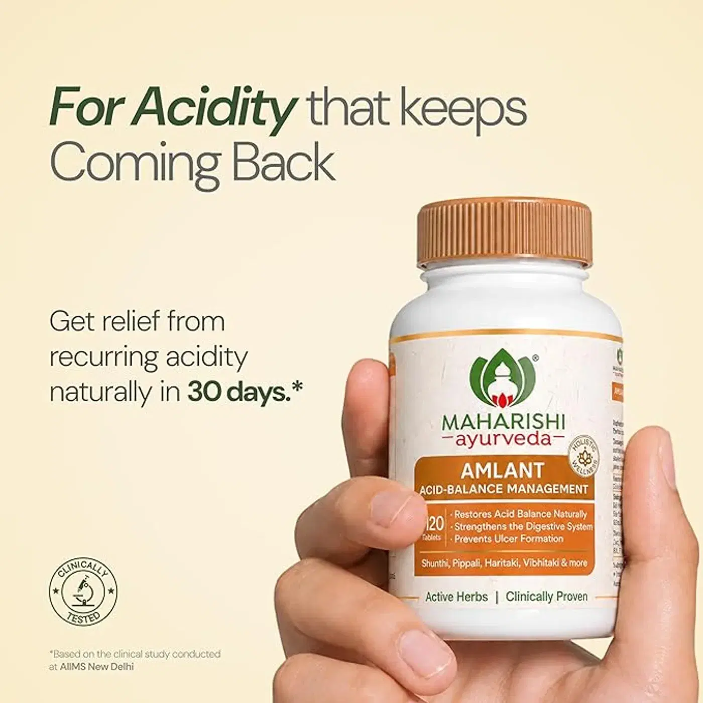 Maharishi Ayurveda Amlant | Soothes Acidity & Indigestion 2 মহারিষি আয়ুর্বেদ আমলান্ট অ্যাসিডিটি, হার্টবার্ন, গ্যাস ও পেট ফাঁপার জন্য, হজমতন্ত্রকে শক্তিশালী করে, অ্যাসিডিটি পুনরাবৃত্তি কমাতে সাহায্য করে, অ্যাসিডিটি থেকে দ্রুত আরাম, ক্লিনিক্যালি প্রমাণিত, হরিতকি ও আরও ১৪টি শক্তিশালী ভেষজে সমৃদ্ধ 2