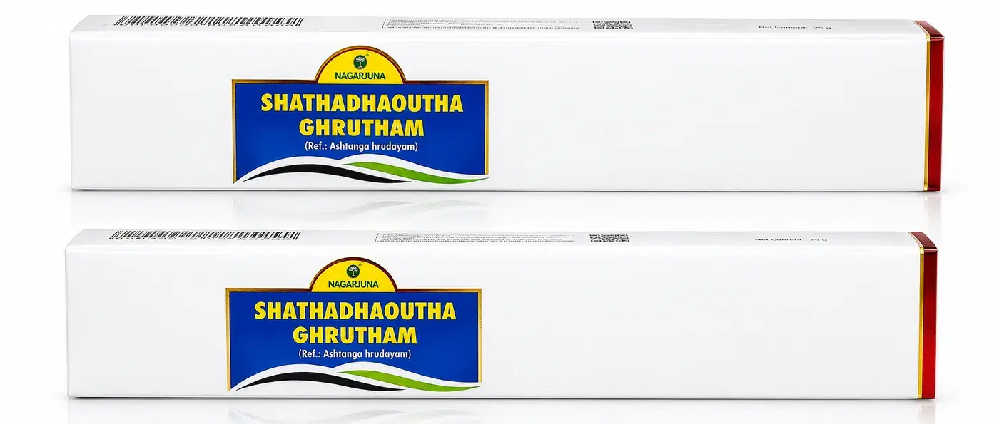 Nagarjuna Shathadhaoutha Ghrutham - Ayurvedic Ghee for Skin & Pain NAGARJUNA Shathadhaoutha Ghrutham - 10 Gram