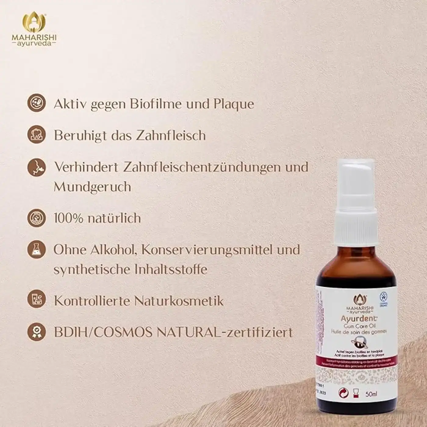 Maharishi Ayurveda Gum Care Oil | Supports Healthy Gums 7 महर्षी आयुर्वेद गम केअर ऑइल - तीळ तेल आणि पेपरमिंट आधारित - हिरड्यांचे संरक्षण - तोंडाची स्वच्छता - आयुर्देंट 7