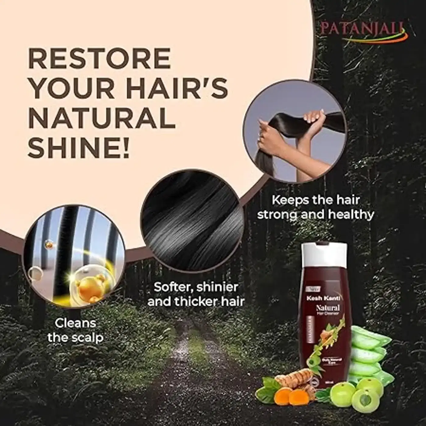 Patanjali kesh Kanti Natural Cleanser Shampoo for Healthy Hair 6 పతంజలి కేశ్ కాంతి నేచురల్ క్లెన్సర్ షాంపూ | మెరిసే, ఆరోగ్యకరమైన జుట్టు కోసం | హెర్బల్ ఎక్స్ట్రాక్ట్స్తో తయారు చేయబడింది | ఆయుర్వేదిక్ హెయిర్ కేర్ 6