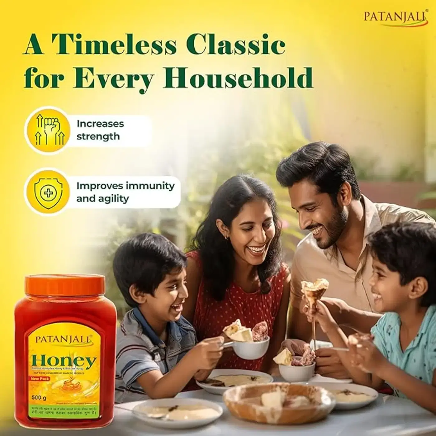 Patanjali Pure Honey for Energy, Immunity & Natural Sweetener 6 Patanjali Pure Honey 100% Natural Ayurvedic Sweetener 6