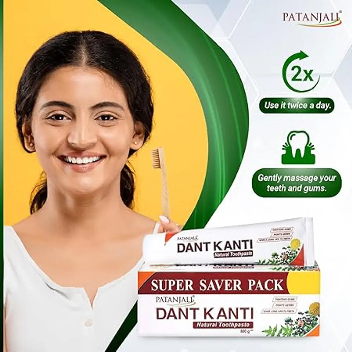 Ayurvedic Toothpaste for Strong Teeth & Gum Care 6 Patanjali Dant Kanti for Strong Teeth & Fresh Breath 6
