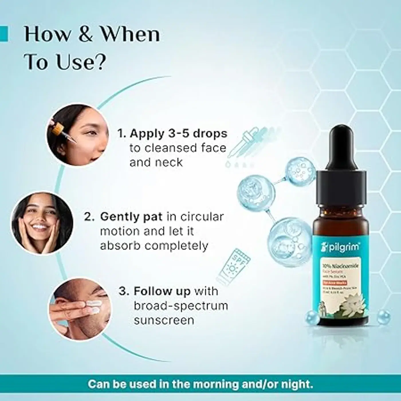 Pilgrim Niacinamide Face Serum for Clear, Bright & Smooth Skin 4 Pilgrim 10% Niacinamide Serum 30ml For Acne Marks|With 1% Zinc PCA, Salicylic & Hyaluronic Acid|Niacinamide Serum For Oily Skin, Acne-Prone, Combination, Normal Skin|Oil Control, Anti-Acne|Women & Men 4