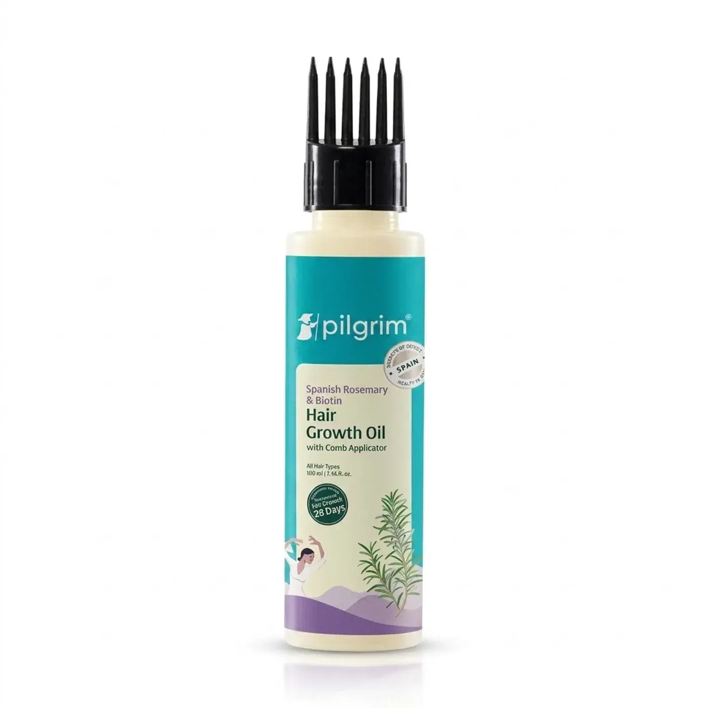 Pilgrim Rosemary & Biotin Hair Oil – Hair Fall Control Pilgrim Spanish Rosemary & Biotin HairGrowth Oil વાળ પડવું ઓછું કરવા અને વાળ મજબૂત બનાવવા માટે | Rosemary essential oil વાળ વૃદ્ધિ માટે | Hairfall ઘટાડે | વાળ મજબૂત કરે | મહિલાઓ અને પુરુષો માટે