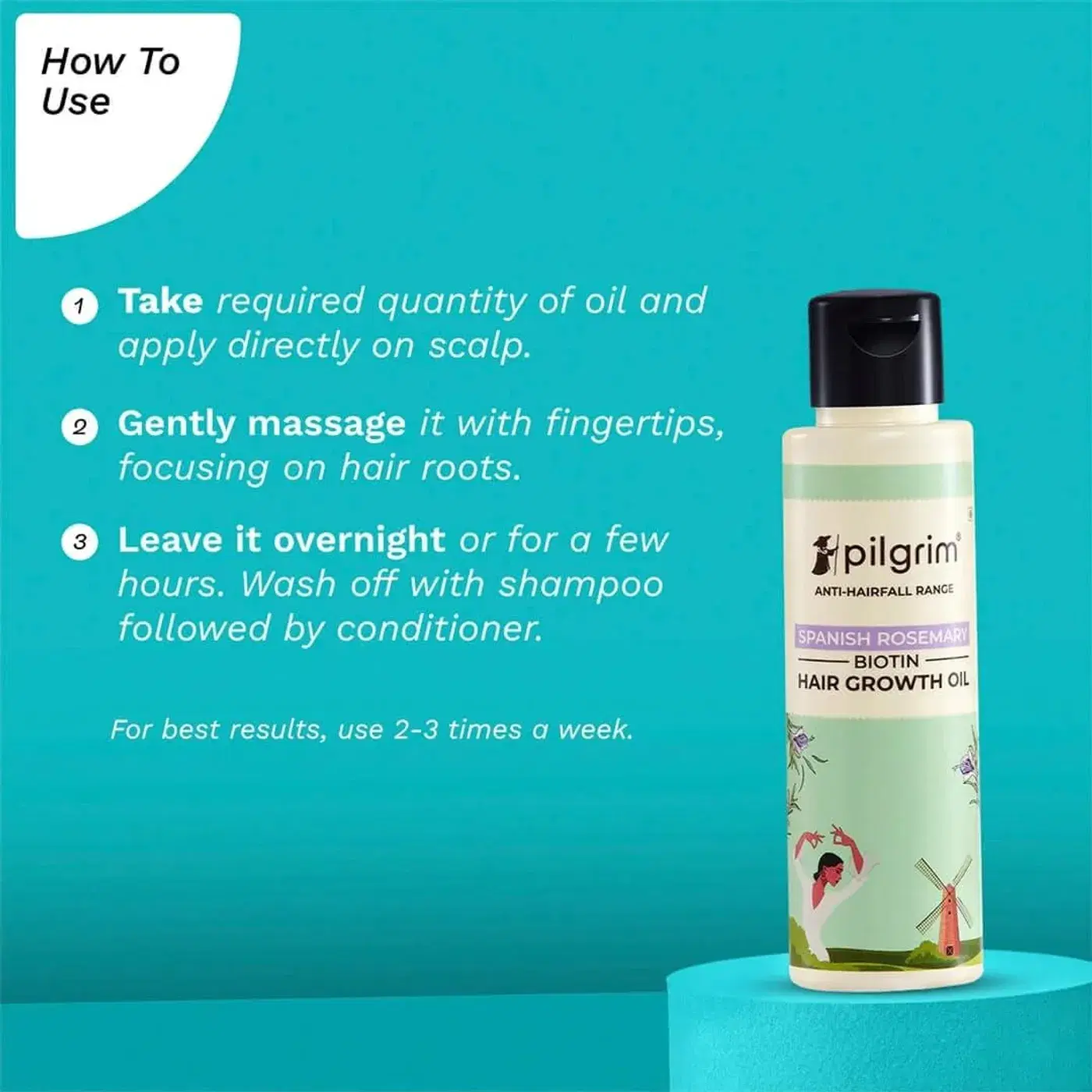 Pilgrim Rosemary & Biotin Hair Oil – Hair Fall Control 5 Pilgrim Spanish Rosemary & Biotin HairGrowth Oil વાળ પડવું ઓછું કરવા અને વાળ મજબૂત બનાવવા માટે | Rosemary essential oil વાળ વૃદ્ધિ માટે | Hairfall ઘટાડે | વાળ મજબૂત કરે | મહિલાઓ અને પુરુષો માટે 5