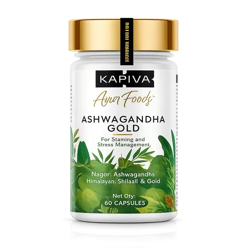 Kapiva Ashwagandha Gold for Stress Relief, Energy & Stamina ઉર્જા, શક્તિ અને તાણ વ્યવસ્થાપન માટે કપિવા અશ્વગંધા ગોલ્ડ