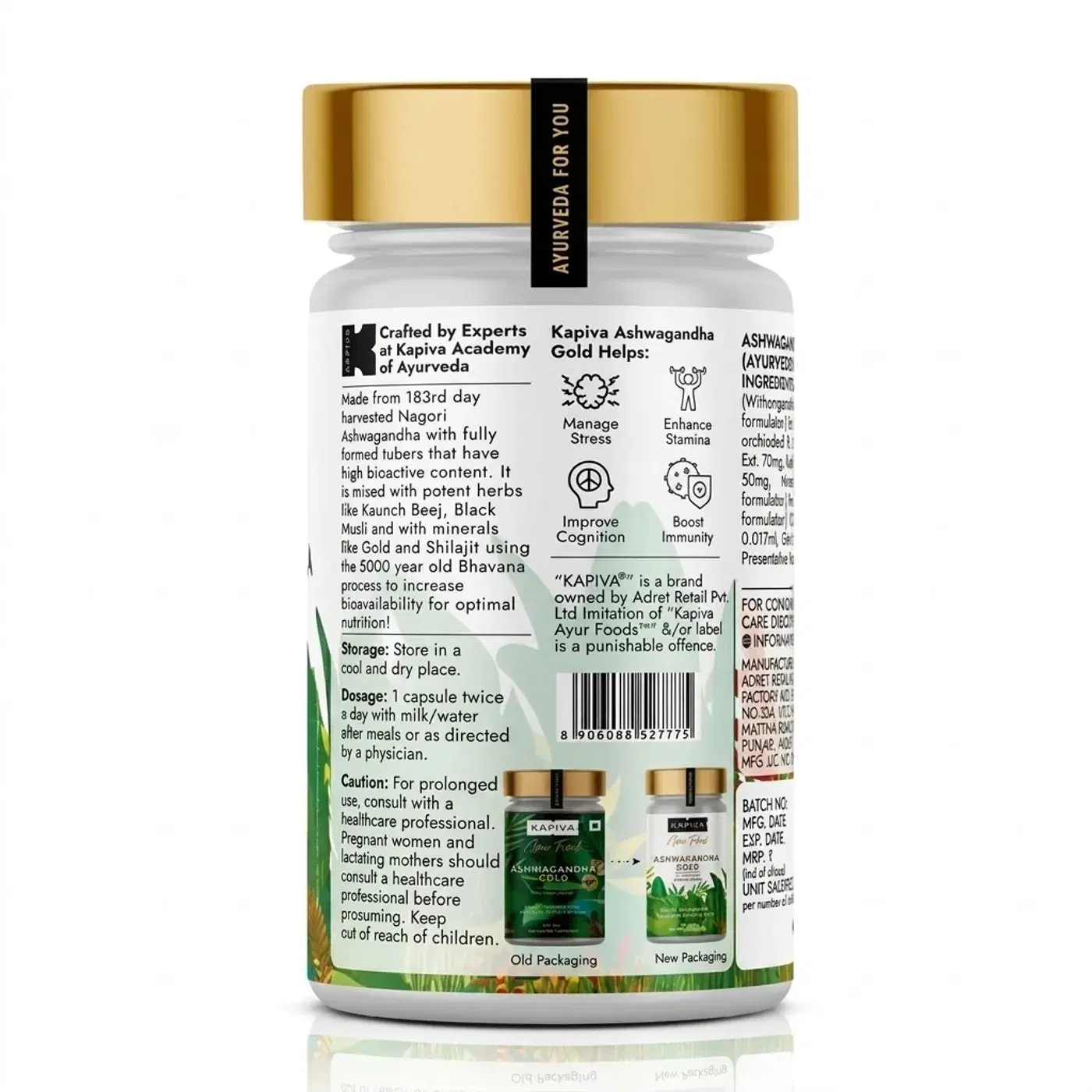 Kapiva Ashwagandha Gold for Stress Relief, Energy & Stamina 4 ઉર્જા, શક્તિ અને તાણ વ્યવસ્થાપન માટે કપિવા અશ્વગંધા ગોલ્ડ 4