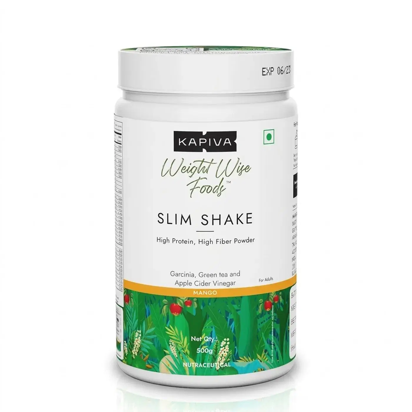 Kapiva Mango Slim Shake for Weight Management Kapiva Mango Slim Shake -Meal Replacement Drink Powered With 6 Ayurvedic Herbs and 12 Superfoods - Helps in Weight Management 500 Grams