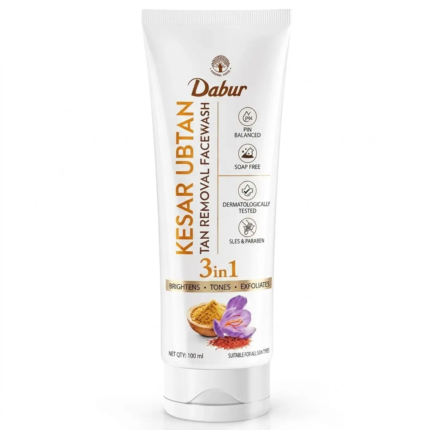 Dabur Kesar Ubtan Face Wash | Brightens & Clears Skin उजळ आणि स्वच्छ त्वचेसाठी Dabur Kesar Ubtan फेस वॉश