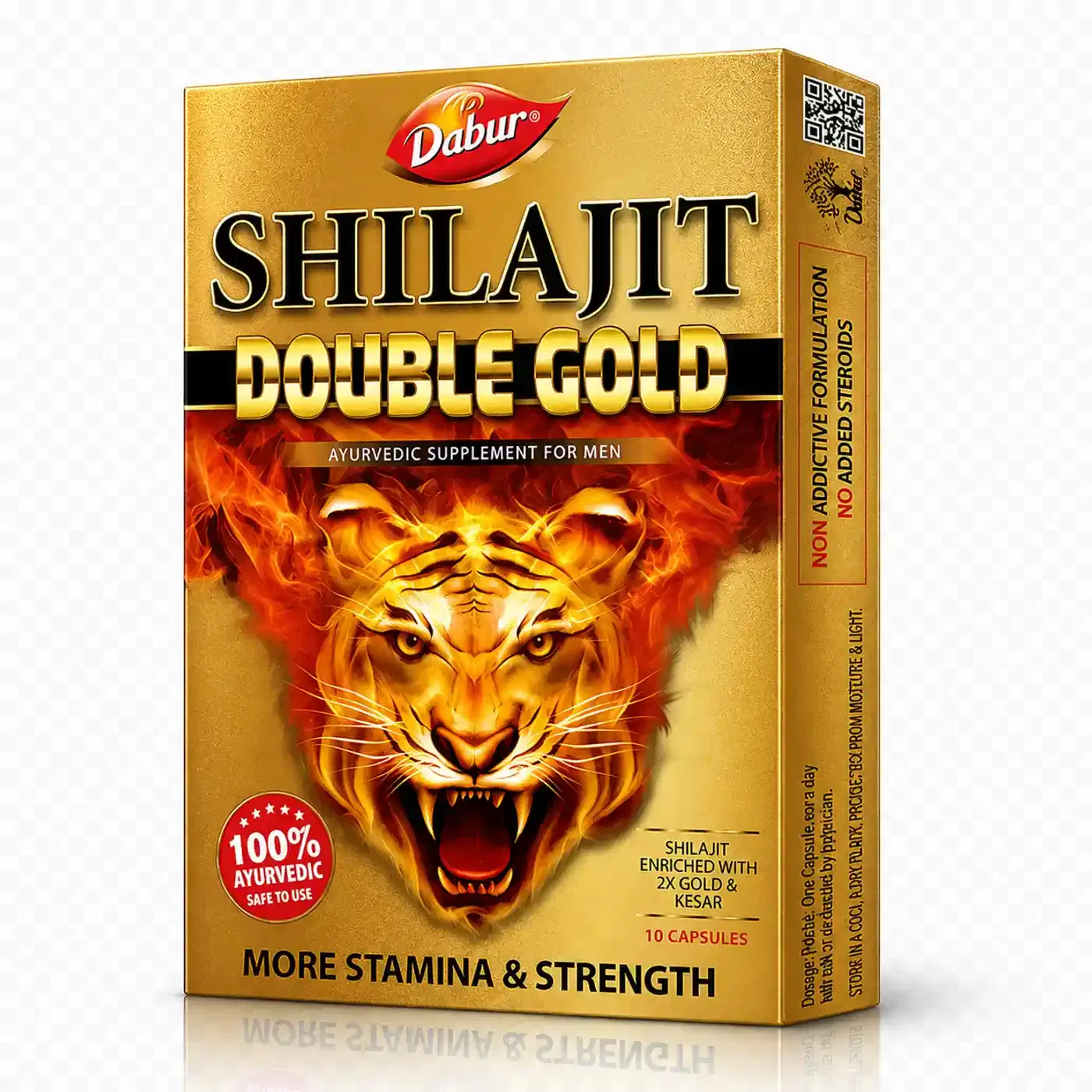 Dabur Shilajit Gold Capsules for Energy & Stamina Boost శక్తి మరియు జీవశక్తి కోసం డాబర్ శిలాజిత్ గోల్డ్ క్యాప్సూల్స్ (10 టాబ్లెట్లు)