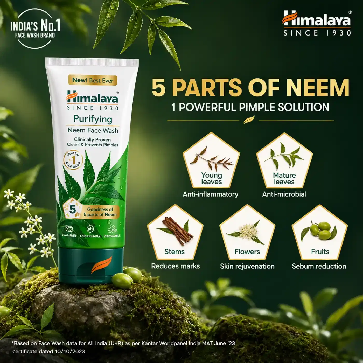 Himalaya Neem Face Wash for Acne & Pimple Control | Quikdu 4 हिमालय प्युरिफायिंग नीम फेस वॉश | मुरुमे आणि पुरळ साफ करते आणि त्यांना प्रतिबंधित करते | कडुलिंबाच्या ५ भागांपासून बनवलेले | नवीन आणि आतापर्यंतचे सर्वोत्तम वैद्यकीयदृष्ट्या सिद्ध केलेले सूत्र | हळुवारपणे स्वच्छ करते | पुरुष आणि महिलांसाठी | ४०० मिली 4