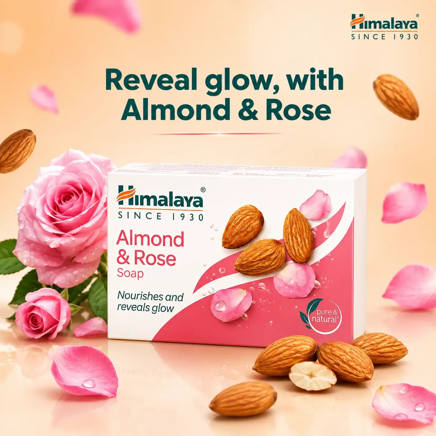 Himalaya Almond & Rose Soap – Nourishes & Brightens Skin | Quikdu 2 हिमालया बादाम और गुलाब साबुन | त्वचा पोषण और निखार के लिए 2