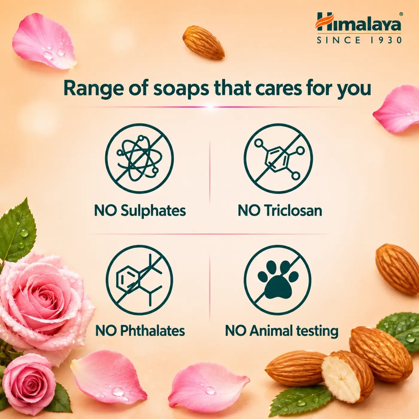 Himalaya Almond & Rose Soap – Nourishes & Brightens Skin | Quikdu 4 हिमालया बादाम और गुलाब साबुन | त्वचा पोषण और निखार के लिए 4