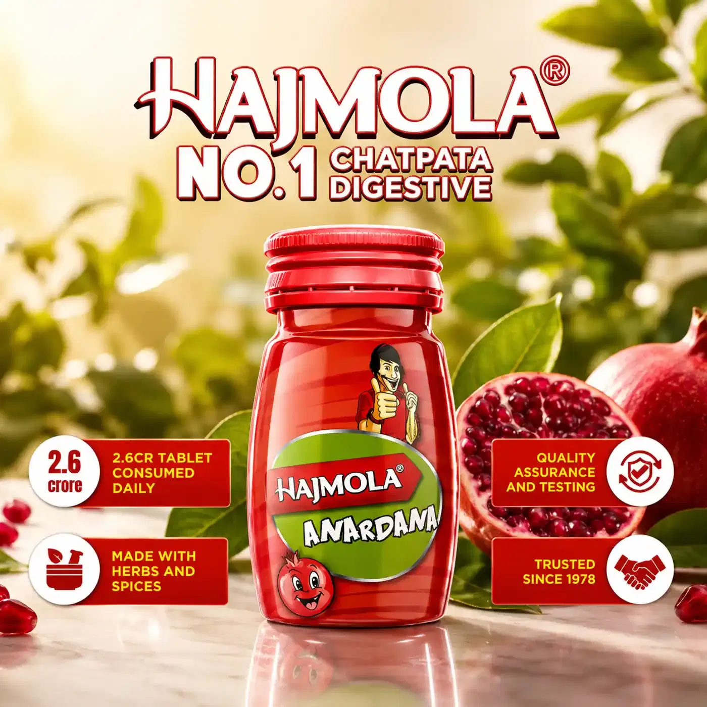 Hajmola Anardana Tablets for Gas & Indigestion 4 Dabur Hajmola Anardana Tablets – Gas & Indigestion Relief for Tasty Digestive Support 4