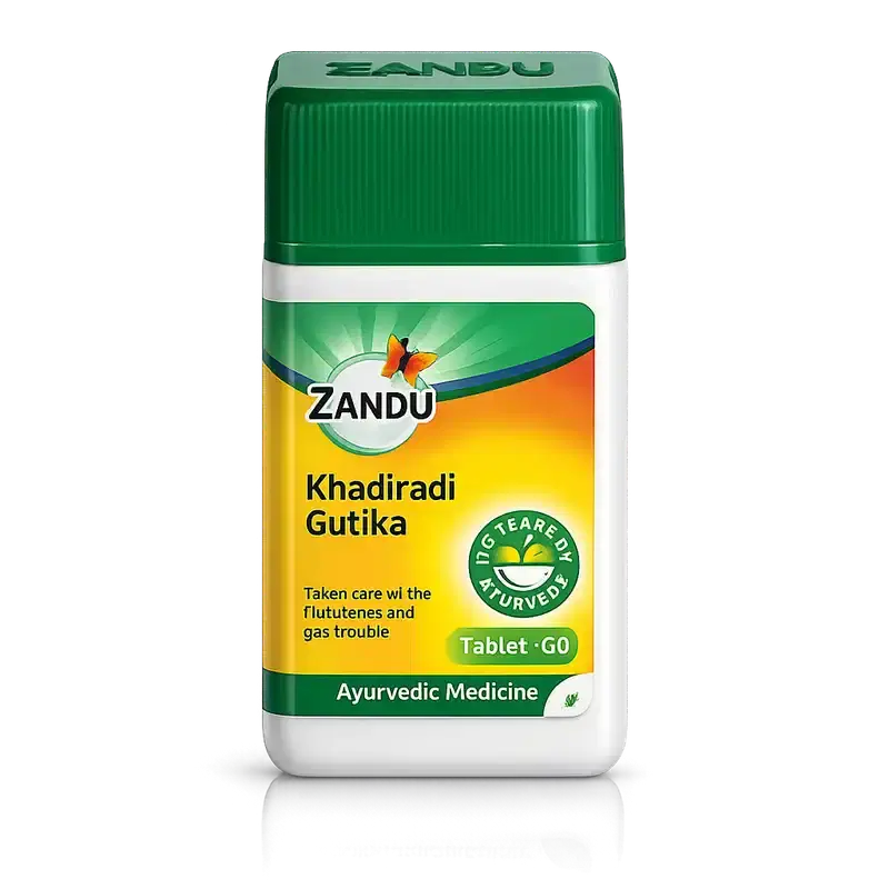 Zandu Khadiradi Gutika for cough, hoarseness and Sore Throat Zandu Khadiradi Gutika - providing relief from sore throat, hoarseness, and cough