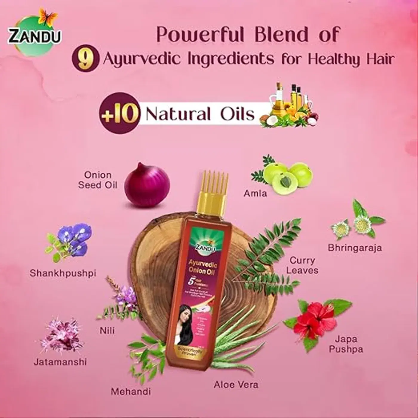 Zandu Ayurvedic Onion Oil | Stronger Hair & Dandruff Control 2 Zandu Ayurvedic Onion Oil (200ml): Power of Onions for Strong & Smooth hair | 9 Herbs & 10 Natural Oils | Helps reduce Hair Thinning & Hair Breakage | Improves Hair Quality | Controls Dandruff 2