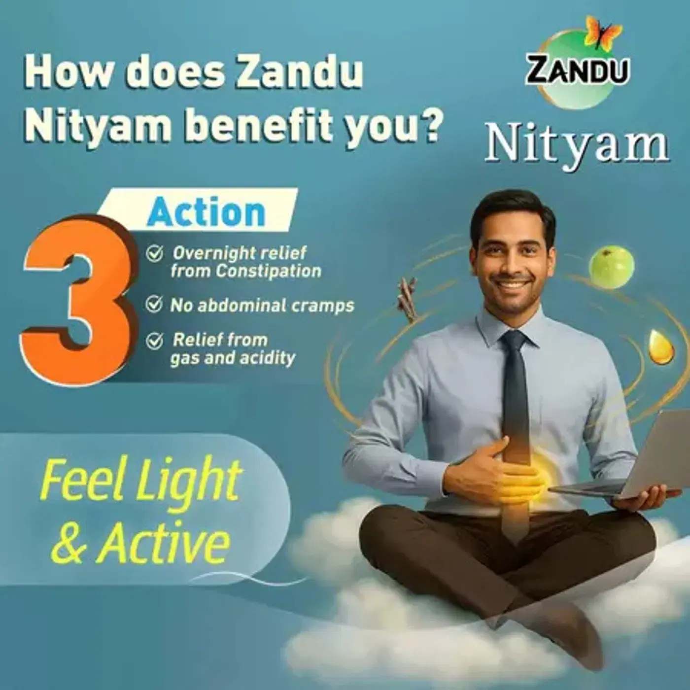 Zandu Nityam Ayurvedic Vati - Overnight Relief for Constipation 3 Zandu Nityam Ayurvedic Vati, Tablets for Relief from Chronic Constipation, Enriched with 7 Ayurvedic Ingredients, Overnight Relief, Non-Habit Forming - 30 Count 3