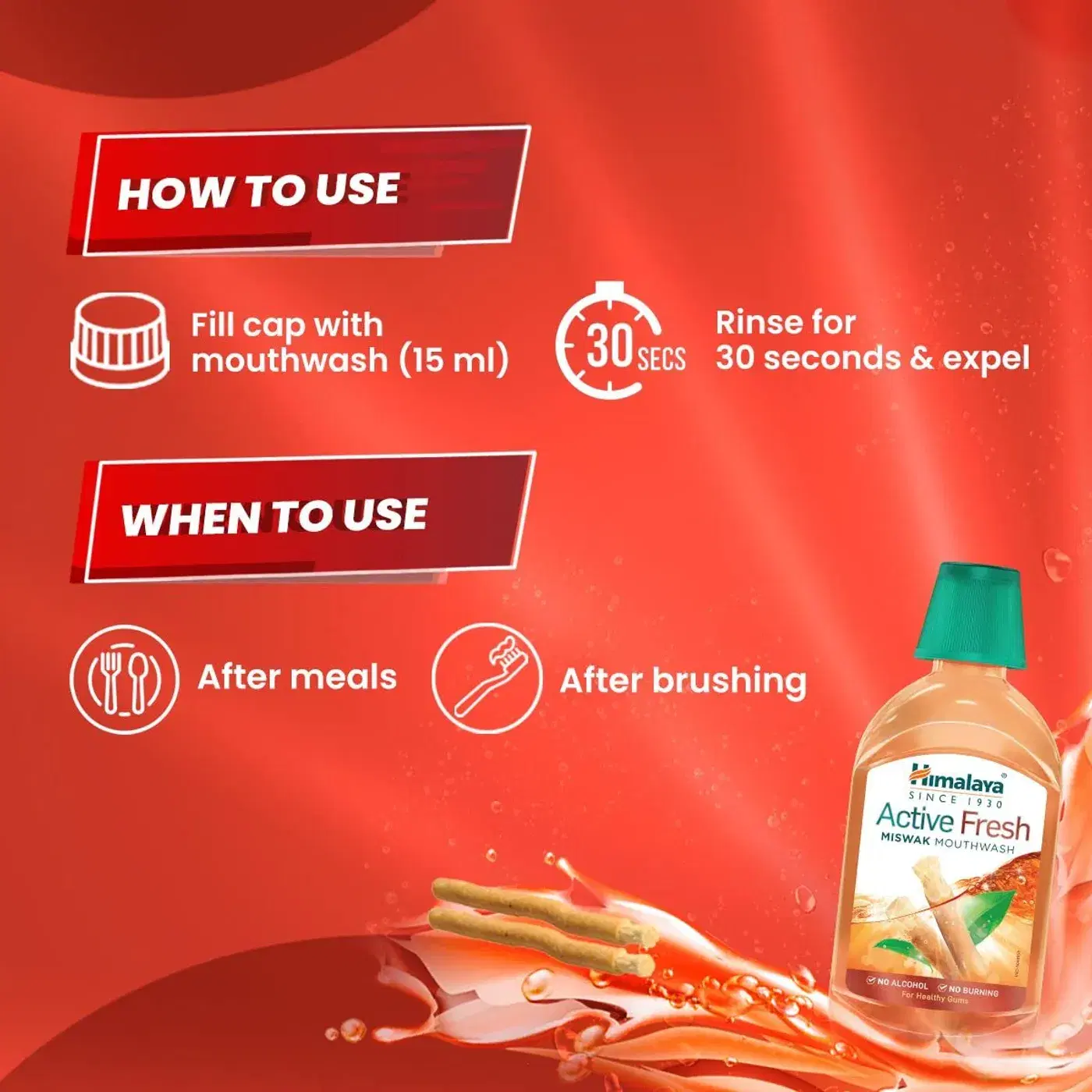 Herbal Miswak Mouthwash for Fresh Breath & Oral Care 5 Himalaya Active Fresh Miswak Mouthwash for Fresh Breath & Gum Protection 5