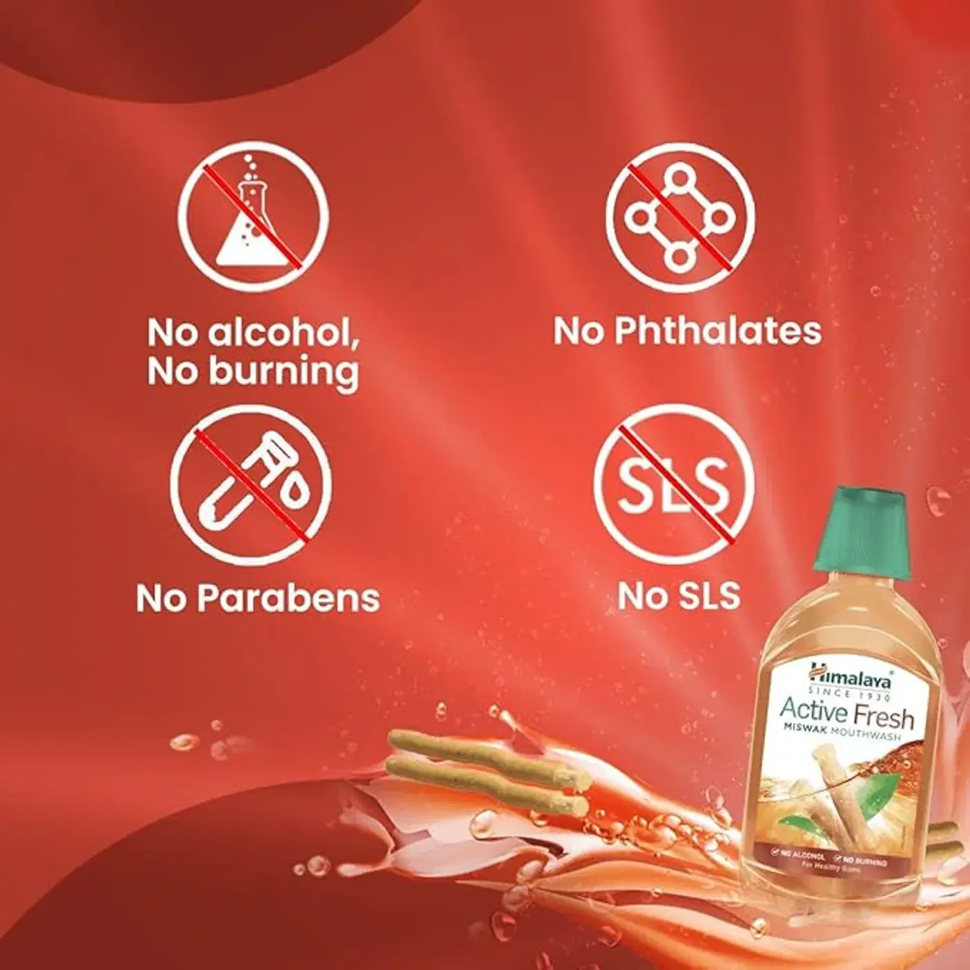 Herbal Miswak Mouthwash for Fresh Breath & Oral Care 6 Himalaya Active Fresh Miswak Mouthwash for Fresh Breath & Gum Protection 6