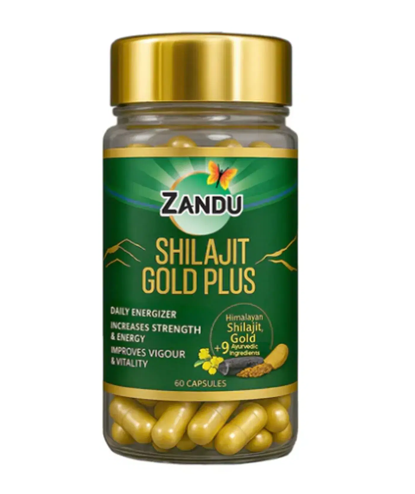 Zandu Shilajit Gold Plus | Boost Stamina & Energy ஜாண்டு ஷிலாஜித் கோல்ட் பிளஸ் கேப்சூல்கள் | 28 நாட்களில் இயற்கையாக உங்கள் ஸ்டாமினா, வலிமை & ஆற்றலை அதிகரிக்கவும் | 100% தூய ஹிமாலயன் ஷிலாஜித்