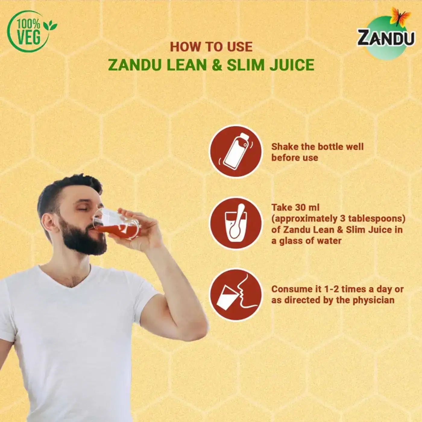 Zandu Lean & Slim Juice | Weight Management & Metabolism 3 ज़ंडु लीन & स्लिम जूस शहद और एप्पल साइडर विनेगर के साथ | वजन प्रबंधन और मेटाबॉलिज़्म सपोर्ट 3