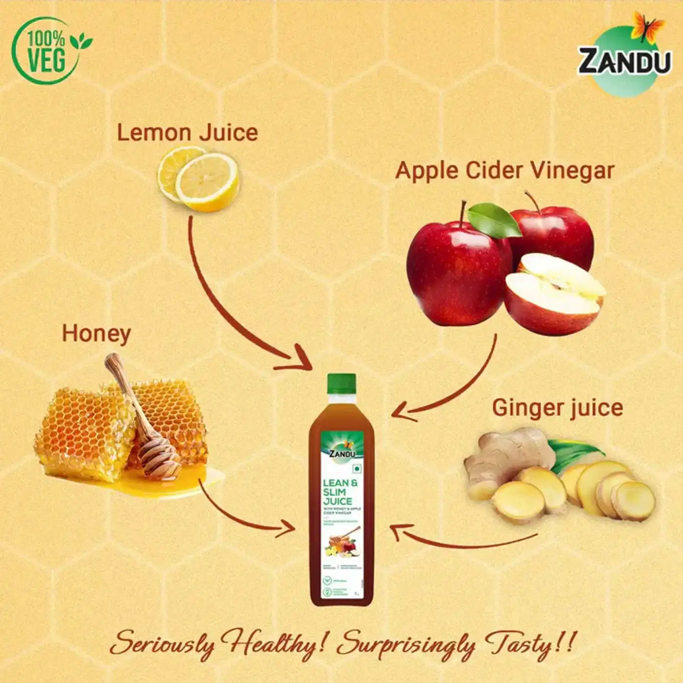 Zandu Lean & Slim Juice | Weight Management & Metabolism 4 ज़ंडु लीन & स्लिम जूस शहद और एप्पल साइडर विनेगर के साथ | वजन प्रबंधन और मेटाबॉलिज़्म सपोर्ट 4