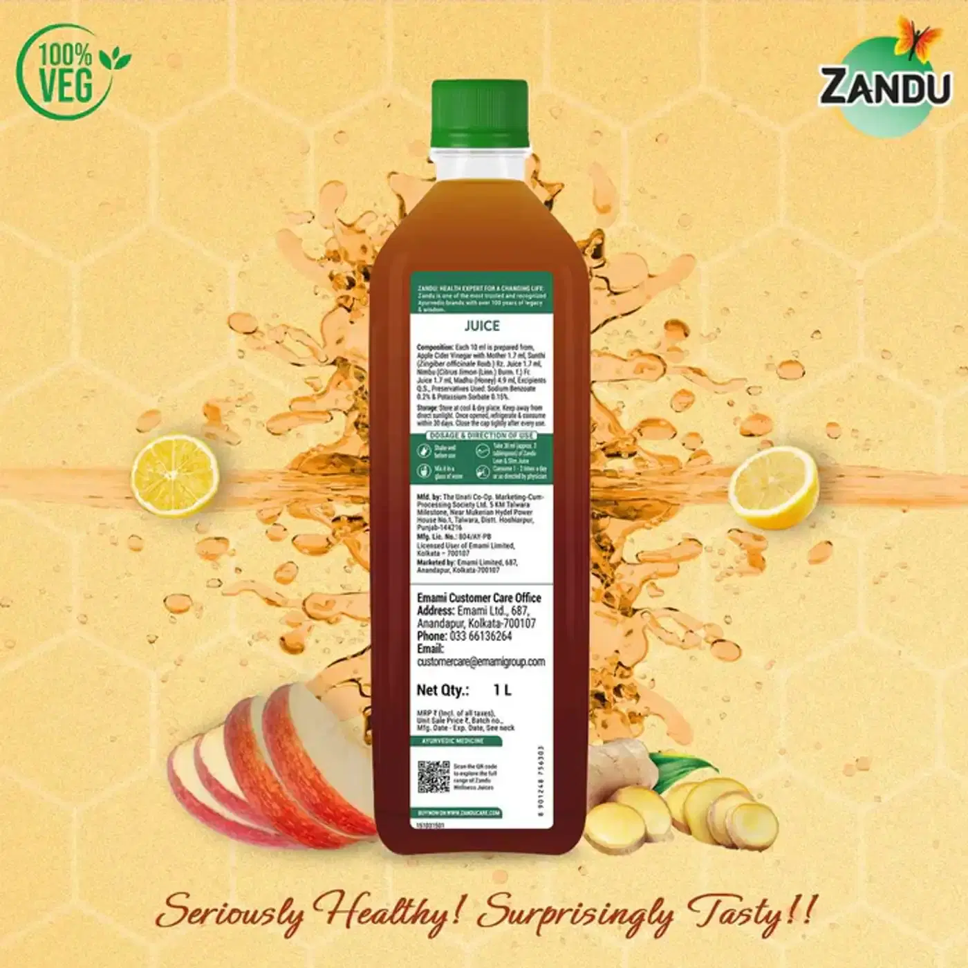 Zandu Lean & Slim Juice | Weight Management & Metabolism 6 ज़ंडु लीन & स्लिम जूस शहद और एप्पल साइडर विनेगर के साथ | वजन प्रबंधन और मेटाबॉलिज़्म सपोर्ट 6