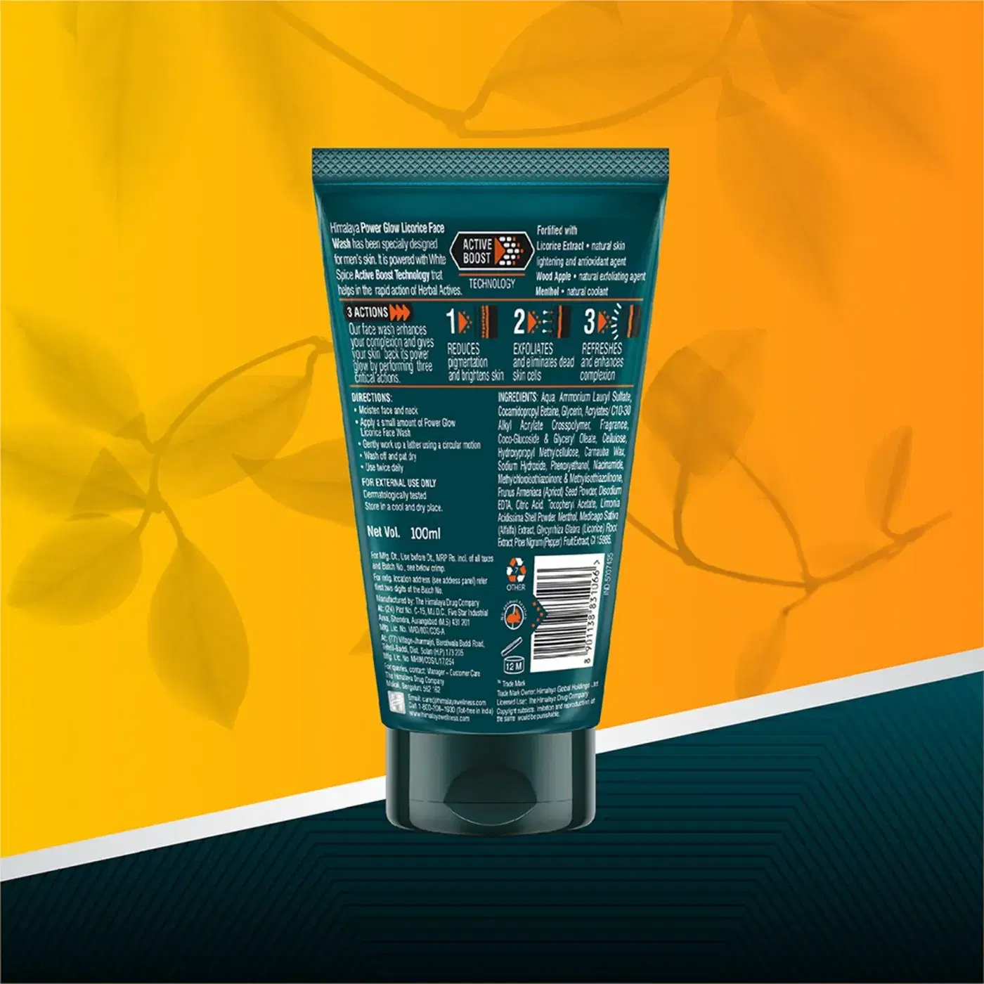 Himalaya Men Power Glow Face Wash 5 हिमालया मेन पावर ग्लो लिकोरिस फेस वॉश चमकदार, उज्ज्वल और साफ़ त्वचा के लिए 5