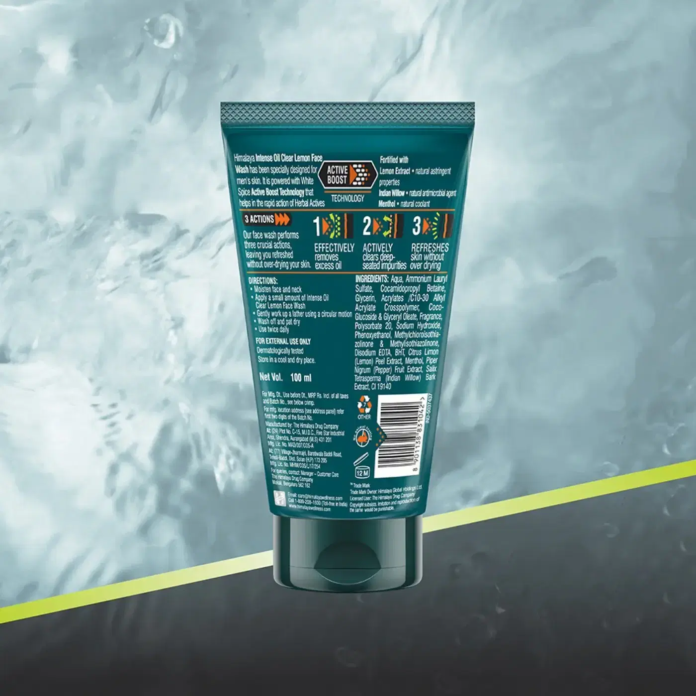 Himalaya Men Oil Clear Lemon Face Wash 5 హిమాలయ మెన్ ఇంటెన్స్ ఆయిల్ క్లియర్ లెమన్ ఫేస్ వాష్, ఆయిల్-ఫ్రీ, ఫ్రెష్ & క్లియర్ స్కిన్ కోసం 5