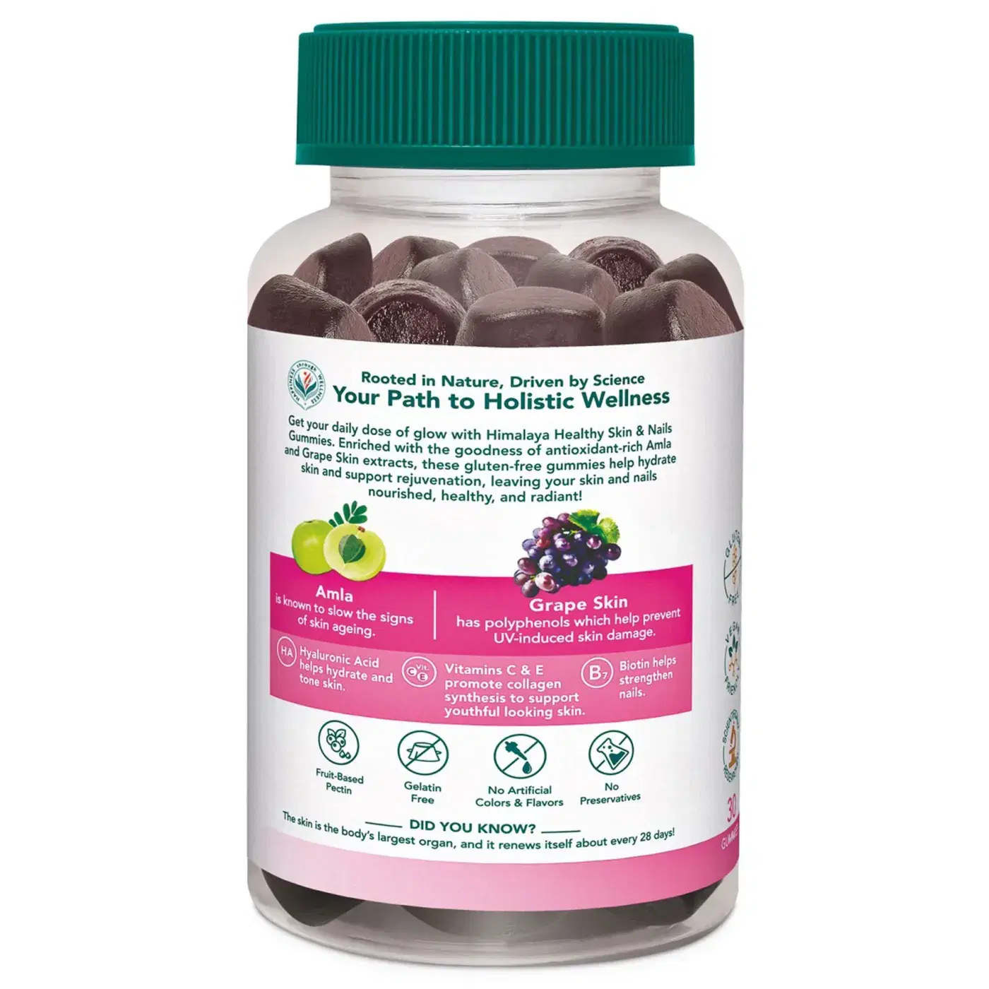 Himalaya Healthy Skin & Nails Gummies 4 हिमालया हेल्दी स्किन & नेल्स गमीज़ — निरोगी, उजळ आणि तरुण दिसणाऱ्या त्वचेसाठी मजबूत नखांसह | नैसर्गिक मिक्स्ड बेरी फ्लेवर | ग्लूटेन फ्री | व्हेगन फ्रेंडली 4