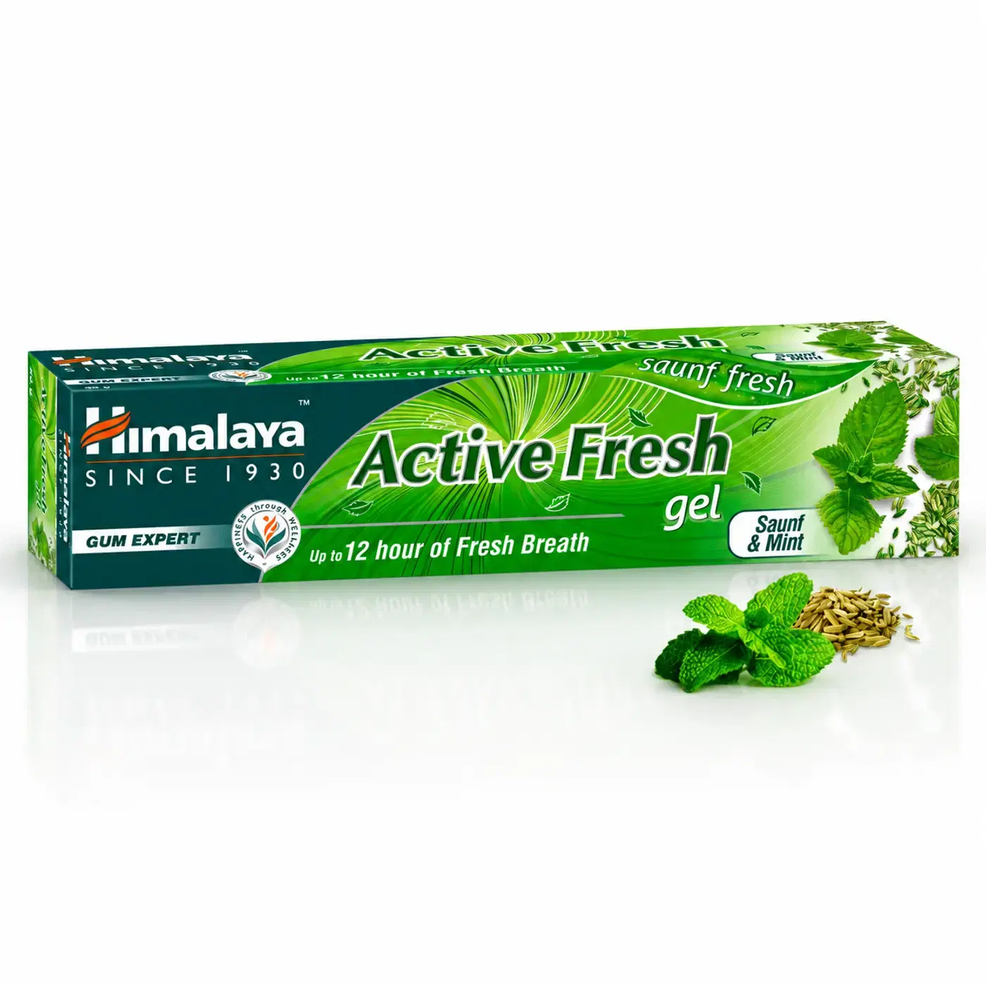 Himalaya Active Fresh Gel Saunf Mint హిమాలయా యాక్టివ్ ఫ్రెష్ జెల్ సౌంఫ్ & మింట్, మింటీ తాజా శ్వాస మరియు రోజువారీ నోటి సంరక్షణ కోసం
