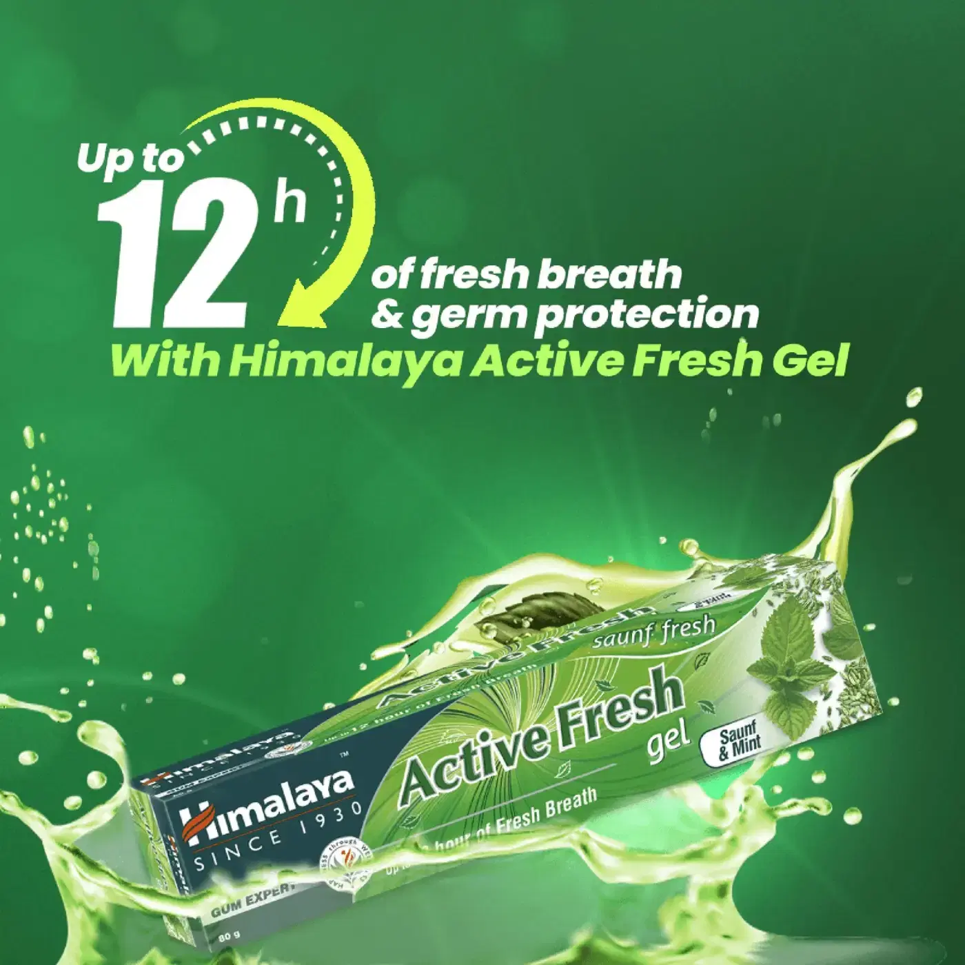 Himalaya Active Fresh Gel Saunf Mint 2 హిమాలయా యాక్టివ్ ఫ్రెష్ జెల్ సౌంఫ్ & మింట్, మింటీ తాజా శ్వాస మరియు రోజువారీ నోటి సంరక్షణ కోసం 2