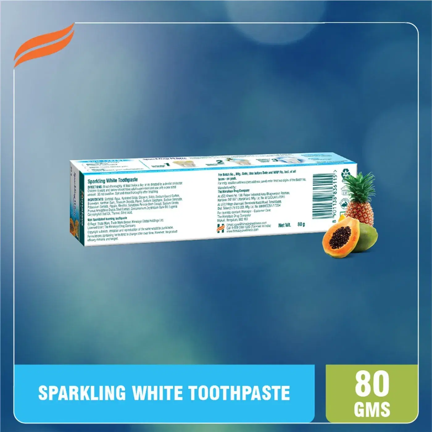 Himalaya Sparkling White Toothpaste 4 হিমালয়া স্পার্কলিং হোয়াইট টুথপেস্ট পেঁপে ও আনারস এনজাইমসহ, দৈনন্দিন সাদা ভাব ও মজবুত দাঁতের জন্য 4