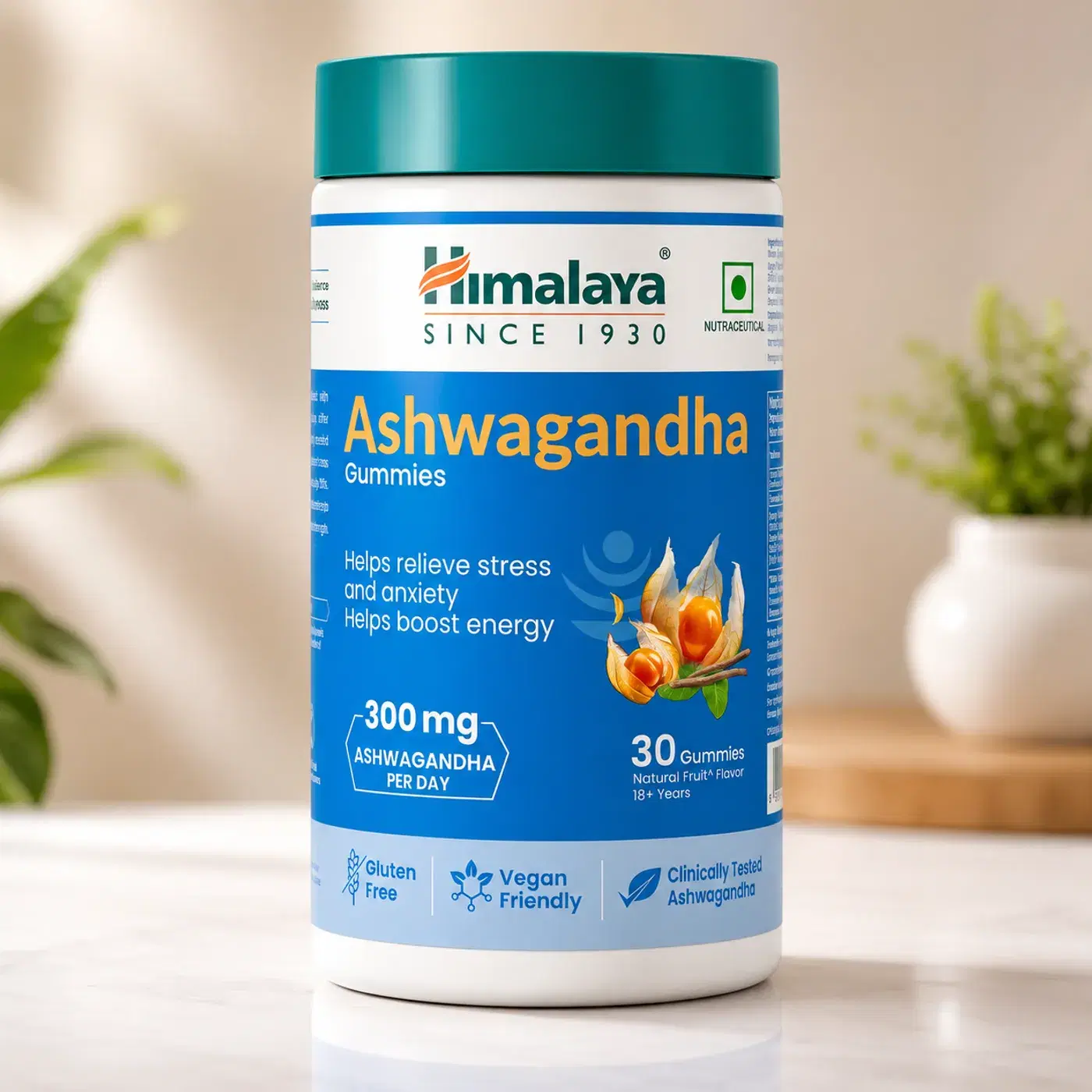 Himalaya Ashwagandha Gummies 300mg హిమాలయ అశ్వగంధ గమ్మీలు - ఒత్తిడి సహాయం, రోజువారీ శక్తి & విశ్రాంతి కోసం | సహజ ఫల రుచి | గ్లూటెన్ ఫ్రీ