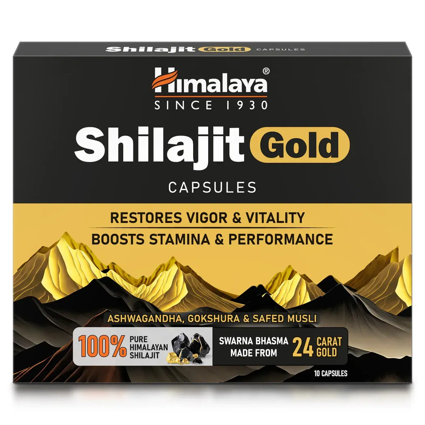 Himalaya Shilajit Gold Capsules 4 హిమాలయ శిలాజిత్ గోల్డ్ క్యాప్సూల్స్ - పెరిగిన జీవశక్తి, శక్తి & స్టామినాకు 4