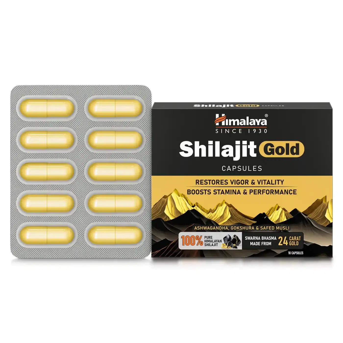 Himalaya Shilajit Gold Capsules 5 హిమాలయ శిలాజిత్ గోల్డ్ క్యాప్సూల్స్ - పెరిగిన జీవశక్తి, శక్తి & స్టామినాకు 5