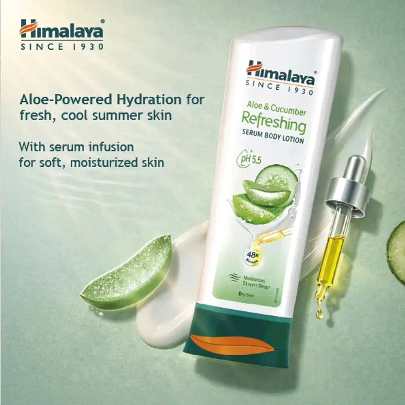 Himalaya Cucumber Refreshing Lotion 3 हिमालया एलो और खीरा रिफ्रेशिंग सीरम बॉडी लोशन, हाइड्रेटेड, मुलायम और ताज़ा त्वचा के लिए 3