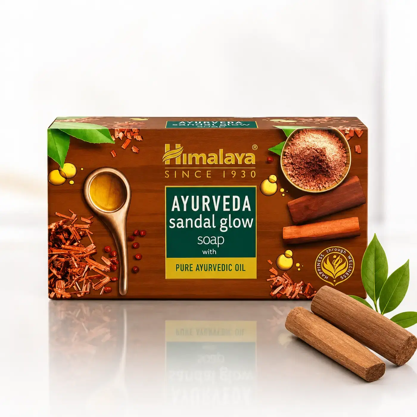 Himalaya Ayurveda Sandal Glow Soap हिमालया आयुर्वेद सैंडल ग्लो साबुन - मुलायम, चिकनी और चमकदार त्वचा के लिए