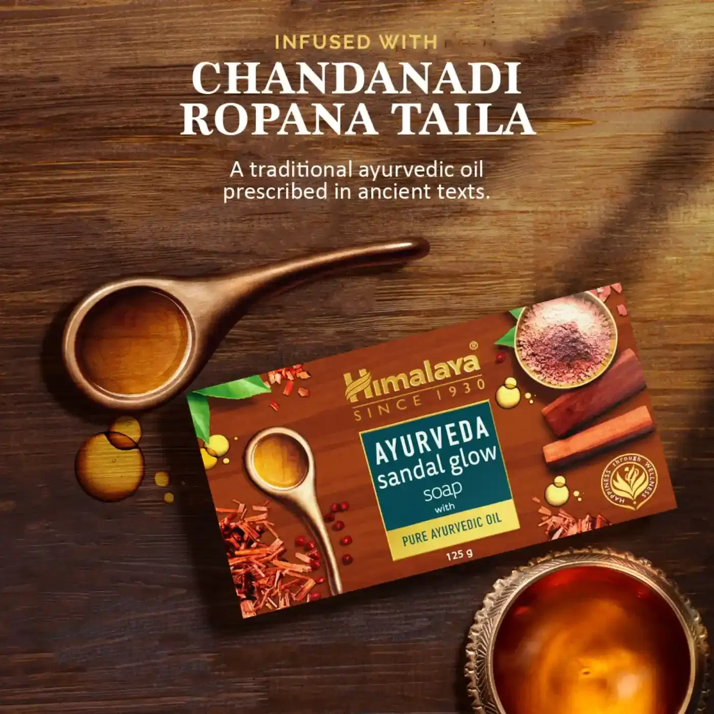 Himalaya Ayurveda Sandal Glow Soap 3 हिमालया आयुर्वेद सैंडल ग्लो साबुन - मुलायम, चिकनी और चमकदार त्वचा के लिए 3