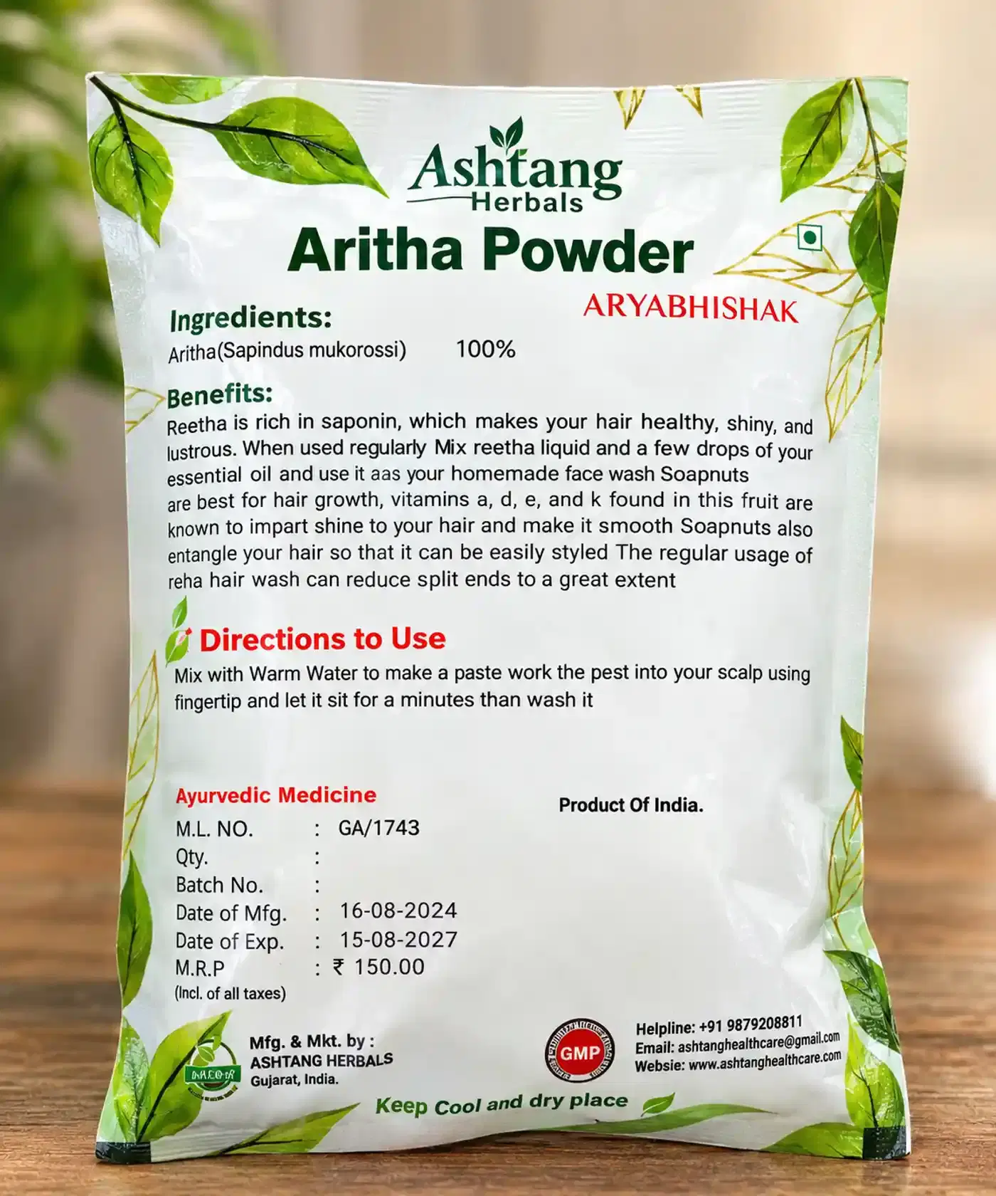Ashtang Herbals Aritha Powder 100% Pure Soapnut Powder for Natural Healthy Hair 2 Ashtang Herbals Natural Aritha (Soapnut) Powder | Herbal Hair Cleanser for Strong, Shiny Hair 2