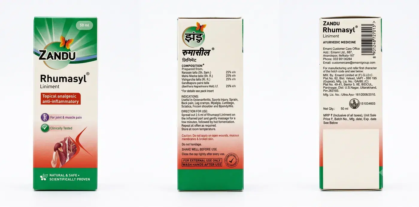 Buy Zandu Rhumasyl Oil 50ml | Fast Joint Pain & Muscle Relief | Quikdu Zandu Rhumasyl Oil - Ayurvedic Relief for Joint Pain, Arthritis & Muscle Spasms